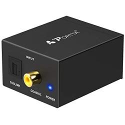 Digital to Analog Audio Converter, PORTTA SPDIF Optical Toslink Coaxial to RCA R/L Adapter DAC Converter for PS3 PS4 Xbox DVD Blu-ray Sky HDTV Apple TV Amplifier Stereo Soundbar