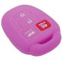 LemSa 2Pcs Silicone Keyless Entry Key Holder Fob Cover Case Remote Protector Bag Jacket for Toyota Camry Avalon Corolla RAV4 Highlander Venza HYQ12BDM, Black Purple