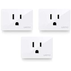 Wemo Smart Plug (Simple Setup Smart Outlet for Smart Home, Control Lights and Devices Remotely Works w/ Alexa, Google Assistant, Apple HomeKit), Pack of 3