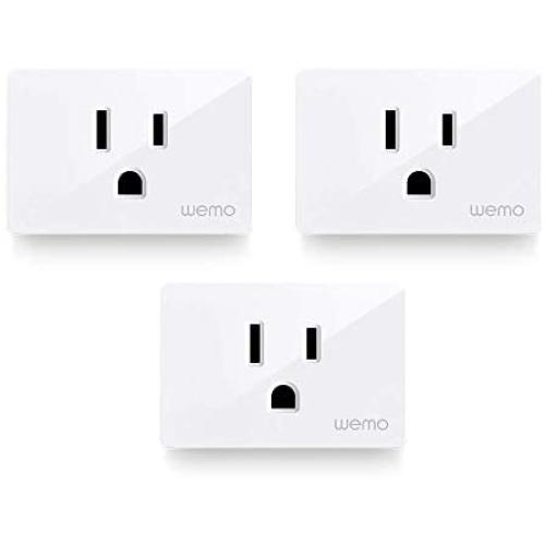 Wemo Smart Plug (Simple Setup Smart Outlet for Smart Home, Control Lights and Devices Remotely Works w/ Alexa, Google Assistant, Apple HomeKit), Pack of 3