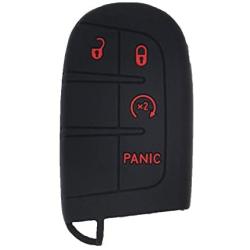 LemSa 2Pcs Keyless Entry Remote Car Smart Key Fob Outer Shell Cover Soft Rubber Protective Case for Dodge Durango Journey Dart Challenger Jeep Renegade Fiat M3N-40821302 / M3M-40821302
