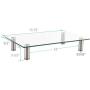 WALI Tempered Glass Monitor Riser Desktop Stand Height Adjustable Table Top for Flat Screen LCD LED TV, Laptop, Notebook, Display (GTT01-2), 2 Pack