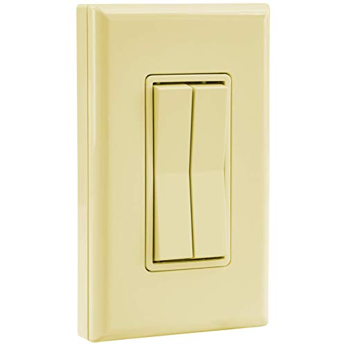 RunLessWire Click for Philips Hue Wireless Dimmer Light Switch, Smart Switch with Battery-Free Installation (Switch, Ivory)