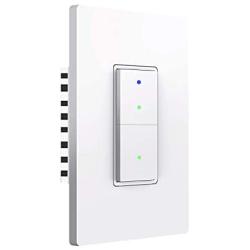 SANA Smart Wi-Fi Wall Light Switch,Physical Button,Compatible with Alexa and Google Home,APP remote control,No Hub Required,Requires Neutral Wire,White (1 Pack)