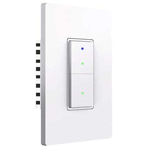 SANA Smart Wi-Fi Wall Light Switch,Physical Button,Compatible with Alexa and Google Home,APP remote control,No Hub Required,Requires Neutral Wire,White (1 Pack)