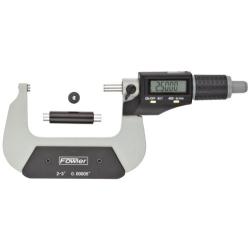 Fowler 54-870-003 Xtra-Value II Electronic Micrometer with Grey Enamel Finish, 2-3''/50-75mm Measuring Range, 0.00005''/0.001mm Resolution, 0.00016''/0.004mm Accuracy, RS-232 Output