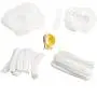 SETH - 100 Pack 21'' Disposable Mop Mob Nonwoven Bouffant Clipped Head Cover Caps | Hair Net | Beauty Salon Spa | Cooking Food Service Catering |Spray Tanning (white)