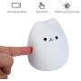 Litake LED Cat Night Light, Battery Powered Silicone Cute Cat Nursery Lights with Warm White and 7-Color Breathing Modes for Kids Baby Children (Mini Celebrity Cat)