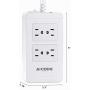 Surge Protector Power Strip with USB,4 Spaced Outlets Extension Board &4 Ports USB Charger(2.4Ax4), 6 ft Long Extension Cord, 1700J, 2500W, 100-240V, White for Home/Office/School by AICODE