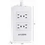 Surge Protector Power Strip with USB,4 Spaced Outlets Extension Board &4 Ports USB Charger(2.4Ax4), 6 ft Long Extension Cord, 1700J, 2500W, 100-240V, White for Home/Office/School by AICODE