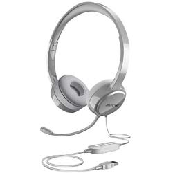 Mpow USB Headset (All-Platform Edition) with 3.5mm Jack, Stereo Computer Headset with Microphone Noise-Canceling, Skype Headphones w/Comfort-fit Earpad, Inline Volume Control for PC/Laptop/Cell Phone
