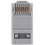 Monoprice 8P8C RJ45 Plug with Inserts for Solid Cat6 Ethernet Cable - Gray (100 Pcs/Pack) Gold Plated Contacts