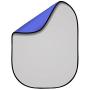 Fovitec Gray and Chroma Key Blue Muslin Pop-Up Collapsible Backdrop 5x6.5 for Portrait and Headshot Photography, and Green Screen Video Conferencing