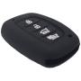 WEIBISS 2 Pack 4 Buttons Smart Rubber Key Fob Remote Cover Keyless Entry Case Holder Protector Skin Compatible with Hyundai 2018 2017 2016 Tucson Elantra Sonata, Black Blue