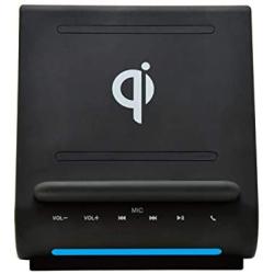 Azpen Dockall D108 Wireless Charging Dock w/Bluetooth Speakers Wireless Charging for iPhone 12/12 Pro/ 12 Mini/ 11/11 Max/ 11 Max Pro/XS Max/Samsung S20/ Note 20/ S10/ S9/ S9+ Black