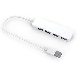 Ultra-Thin USB 2.0 HUB hub Flat one with Four USB Splitter Extender-White