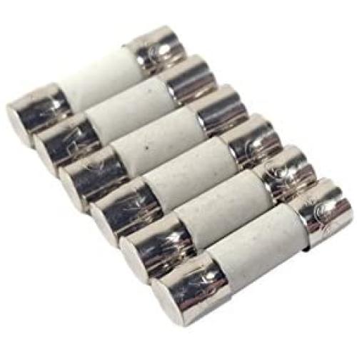Zephyr Slow Acting Ceramic Cartridge Fuse (Pack of 6) 5x20mm 250V (0.5 Amp)