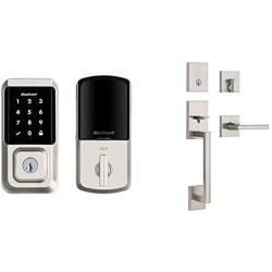 Kwikset 99390-001 Halo Wi-Fi Smart Lock Keyless Entry Electronic Touchscreen Deadbolt Featuring SmartKey Security & San Clemente Single Cylinder Low Profile Handleset Front Door Lock