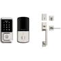 Kwikset 99390-001 Halo Wi-Fi Smart Lock Keyless Entry Electronic Touchscreen Deadbolt Featuring SmartKey Security & San Clemente Single Cylinder Low Profile Handleset Front Door Lock