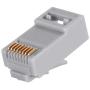 Monoprice 8P8C RJ45 Plug with Inserts for Solid Cat6 Ethernet Cable - Gray (100 Pcs/Pack) Gold Plated Contacts
