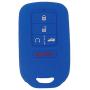 LemSa 2pcs Silicone 5 Buttons Smart Key Fob Cover Remote Keyless Entry Bag Compatible with Honda Civic Accord Pilot CR-V Pilot EX EX-L 2019 2018 2017 2016 2015 A2C81642600, Black/Blue