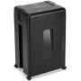 WOLVERINE 15-Sheet Super Micro Cut High Security Level P-5 Heavy Duty Paper/CD/Card Shredder for Home Office, Ultra Quiet by Manganese-Steel Cutter and 8 Gallons Pullout Waste Bin SD9520 (Black ETL).