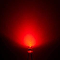 Chanzon 100 pcs 3mm Red LED Diode Lights (Clear Flat Transparent DC 2V 20mA) Bright Lighting Bulb Lamps Electronics Components Indicator Light Emitting Diodes