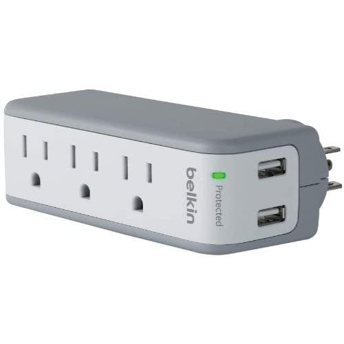 Belkin 3-Outlet USB Surge Protector, Rotating Plug (918 Joules)