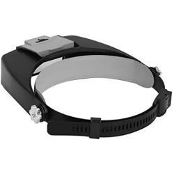 Headband Magnifying Glass with 2 LED Lights Optical Head Wearing Magnifier 1.5X 3X 6.5X 8X Head-Mounted Headset Jewelry Visor Magnifier Glass Loupe for Reading Electronics Watch Repair