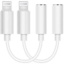[Apple MFi Certified] iPhone 3.5 mm Headphone Jack Adapter, Lightning to 3.5mm Headphone Aux Audio Dongle Splitter Jack Adaptor Compatible for iPhone 11/11 Pro/XR/XS Max/X/8/7 Support All iOS System