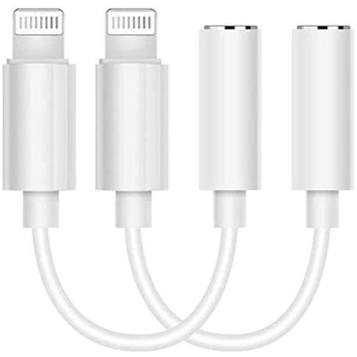 [Apple MFi Certified] iPhone 3.5 mm Headphone Jack Adapter, Lightning to 3.5mm Headphone Aux Audio Dongle Splitter Jack Adaptor Compatible for iPhone 11/11 Pro/XR/XS Max/X/8/7 Support All iOS System