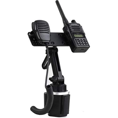 Cup Holder Mount with Height Adjustment and Mic Holder for Anytone BaoFeng Icom Kenwood Yaesu Wouxon HTs
