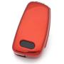 Royalfox(TM) Luxury Chrome Soft TPU Remote Key Fob case Cover for Audi Folding flip Key, Audi A1 A3 A4 A5 A6 Q3 Q5 Q7 TT S3 R8 (red with Black)