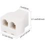 RJ11 6P4C 1 Female to 2 Female Telephone Line Splitters, Uvital Telephone Landline Cable Connector and Separator(White,4 Pack)