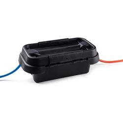SOCKiTBOX – The Original Weatherproof Connection Box – Indoor & Outdoor Electrical Power Cord Enclosure for Timers, Extension Cables, Holiday Lights, Power Tools, Fountains & More – Size Small – Black