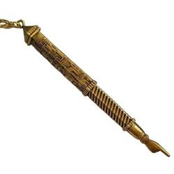 Old gold colored brass Yad Torah/Bible Pointer with Jerusalem views Israel jewish