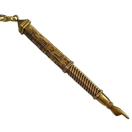 Old gold colored brass Yad Torah/Bible Pointer with Jerusalem views Israel jewish
