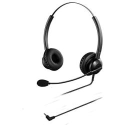 Oppetec Office Work Headset with 2.5mm Jack, Dual Ear Phone Headset with Noise Cancelling Microphone, Compatible with Panasonic Cisco SPA Series Avaya Grandstream Gigaset Cordless Phone