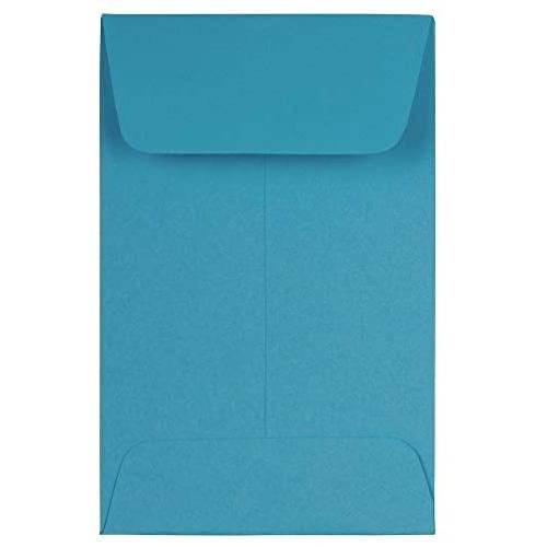 JAM PAPER #1 Coin Business Colored Envelopes - 2 1/4 x 3 1/2 - Blue Recycled - 50/Pack