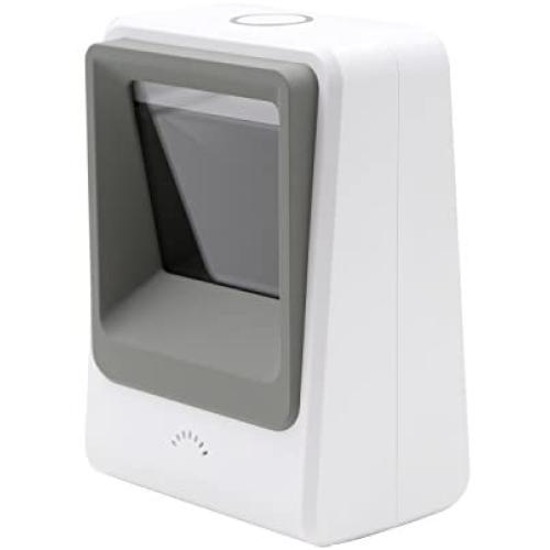 TEEMI Handsfree 1D 2D Barcode Scanner, with Top Trigger Button, QR Omnidirectional Desktop USB Automatic Bar Code Imager, Capture Screen barcodes, TMSL-60 White