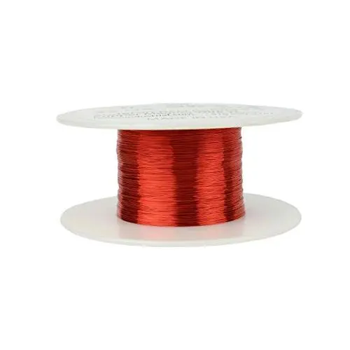 TEMCo 32 AWG Copper Magnet Wire - 2 oz 611 ft 155°C Magnetic Coil Red
