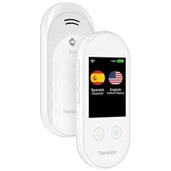 ANFIER Language Translator Device with Offline Translation, AI Voice Instant Language Translator (W08) with 2.4 inch Touchscreen Image Translation-108 Languages and Two Way Translator |Wi-Fi|-White