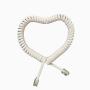 Telephone Handset Cord,SINCODA 5 Pack 6Ft Uncoiled/26CM Coiled Telephone Handset Cord for Telephone/Handset Black Curly Cord(White)
