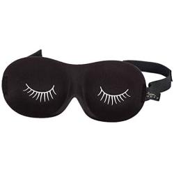 Bucky Ultralight Comfortable Contoured Travel and Sleep Eye Mask, Black Eyelash, One Size