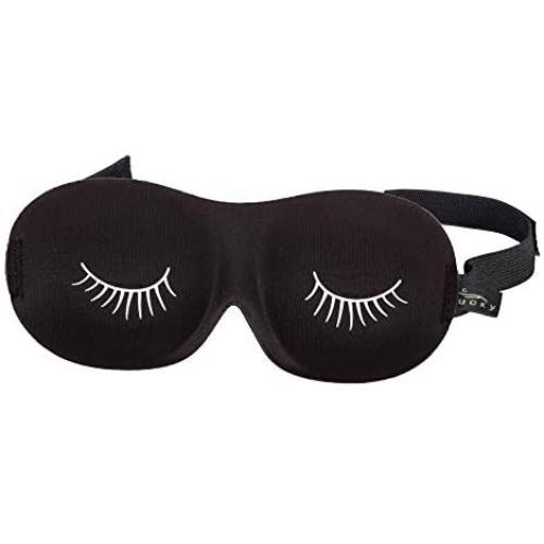 Bucky Ultralight Comfortable Contoured Travel and Sleep Eye Mask, Black Eyelash, One Size