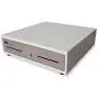 HK SYSTEMS 13'' Heavy Duty Compact White Manual Push Open Cash Drawer with 4 Bill /5 Coin Till Stainless Steel Front 