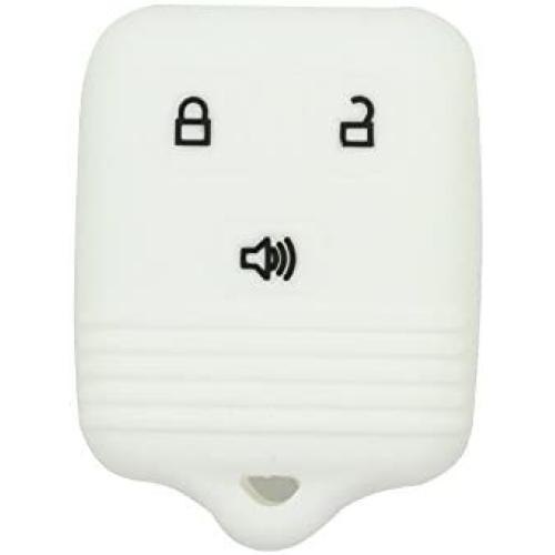 SEGADEN Silicone Cover Protector Case Holder Skin Jacket Compatible with FORD LINCOLN MAZDA MERCURY 3 Button Remote Key Fobs FCC CWTWB1U345 CWTWB1U331 GQ43VT11T CV2715 White