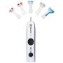 Electric Toothbrush, 30 Second Smile Shine TSS300 White Electronic Power Rechargeable Toothbrush with Reciprocating Motion, 2 Brushing Speeds, 2 Brush Heads