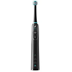 FLUX Electric, Rechargeable Oscillating Toothbrush with 3 Brush-Heads, USB Power cable and USB Power adapter (Black)