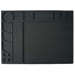 Soldering Mat Pad large Silicone Heat Resistant 932°F Welding Blanket Project Workbench Board Welding Blanket Electronics Mat for Heat Gun Soldering Iron Station Electronic Repair Kit (13''X 9'') Black